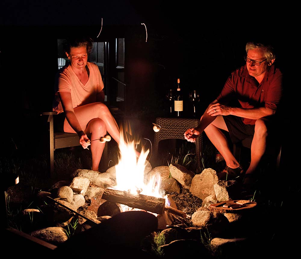 Summer evenings spent making s'mores around our firepit is one of the best things to do in the Adirondacks this summer