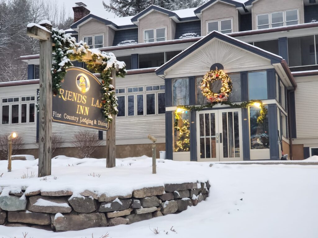 Gore Mountain Ski Resort is the #1 Destination This Winter | Adirondack Hotel Friends Lake Inn, a Hotel in the Adirondacks, after a snow fall. Great Lodging near Gore Mountain Ski Resort.