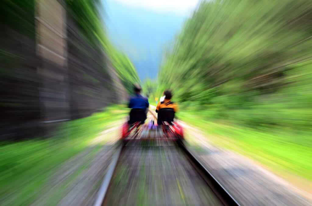 Rail riding at Revolution Rail in the Adirondacks of Upstate New York