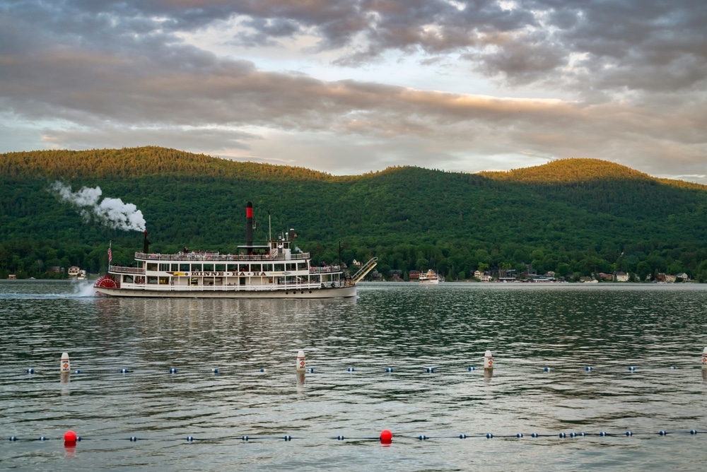Photo of a steamboat on Lake George, NY, one of the best places for your Adirondacks Getaways