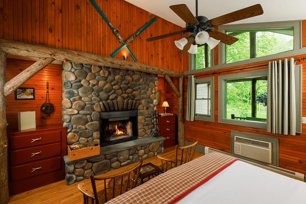 Gore Mountain for mountain biking, but the best place to relax is our Adirondacks Hotel pictured here