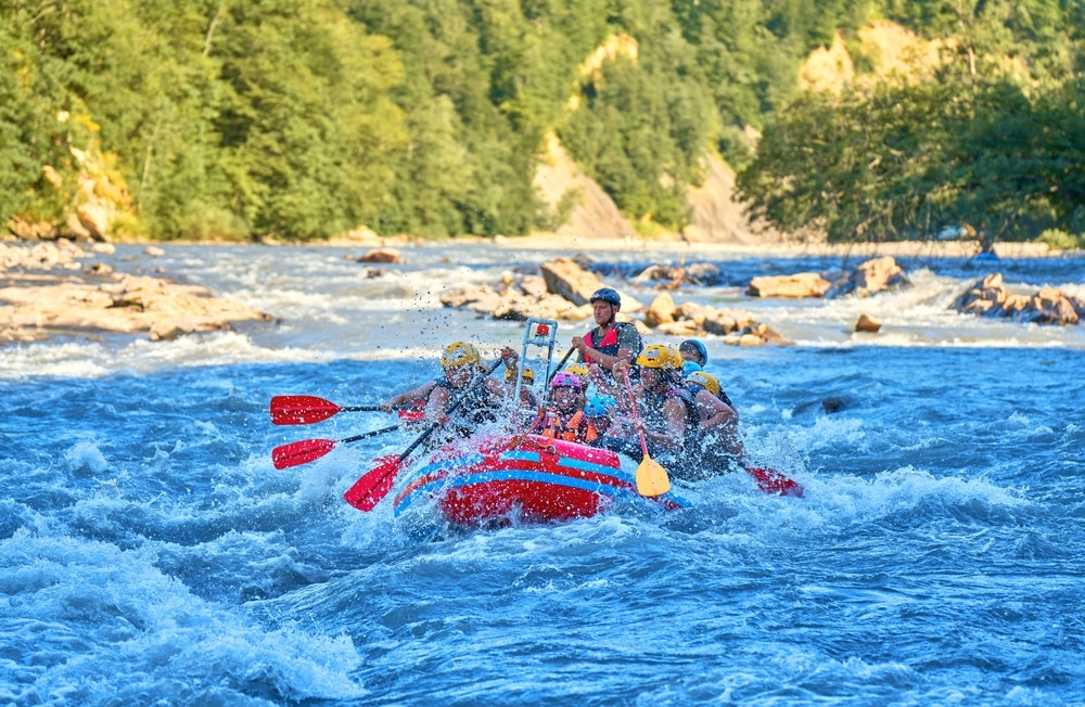 White water rafting on the Sacandaga River is just one of the thrilling activities at the Adirondack Adventure Center,